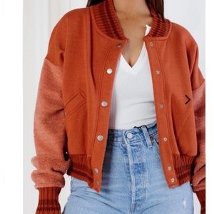 NWT FREE PEOPLE Hollaback Oversized Sweater Jacket in Spiced Brandy - Small